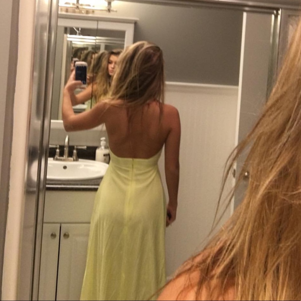 Yellow Simple Prom Dress - Picture 3 of 3